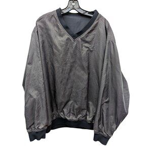 Frenzi Golf Grey Herringbone Vneck Reversible Windbreaker Pullover Jacket XL